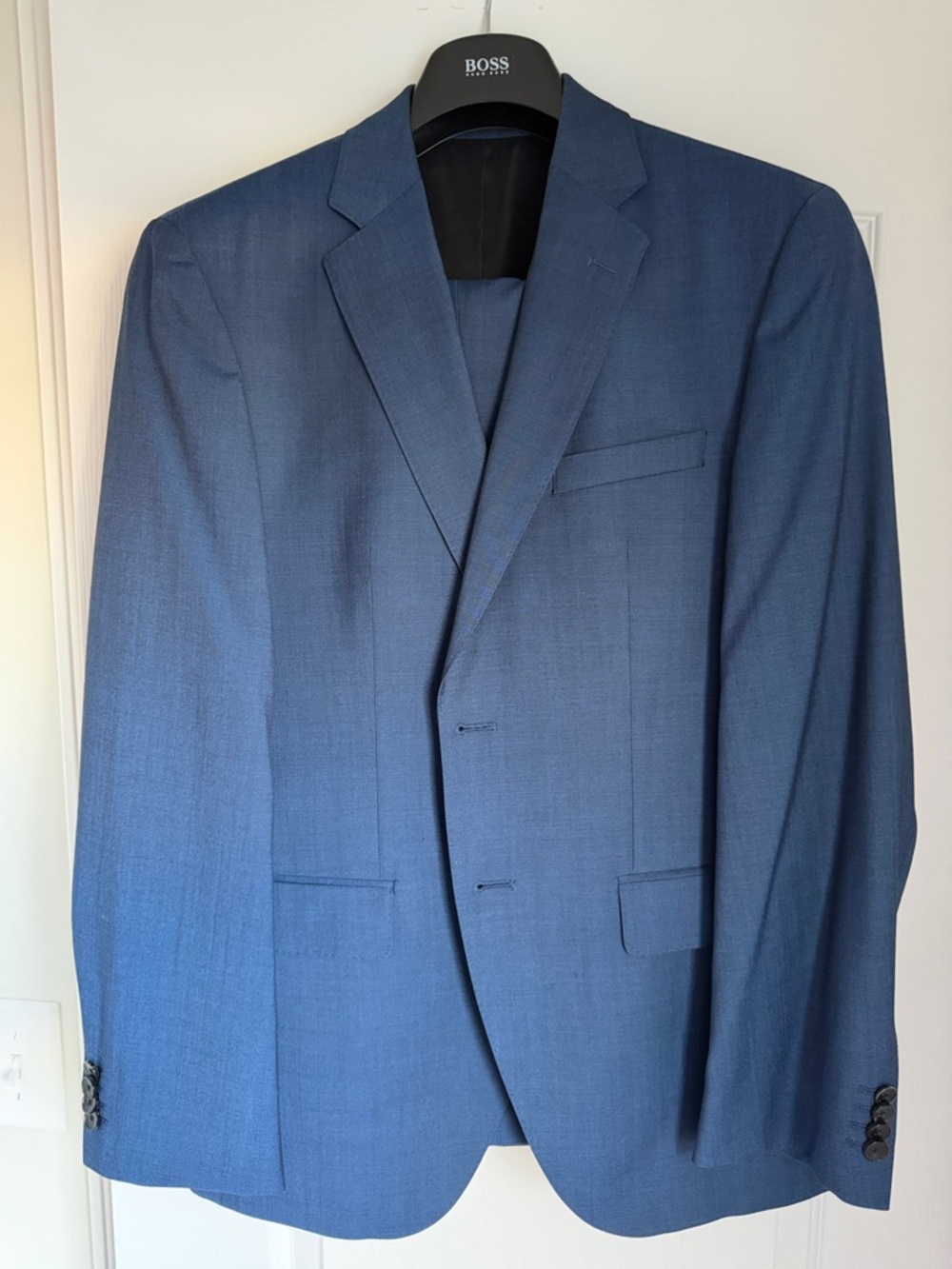 Boss Men's Navy Blue Two-Button Suit Jacket